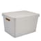Simplify Storage Tote W/ Lid, 10-7/8 in L x 14-1/2 in W x 10-7/8 in H, Ivory, Plastic 25925-IVORY - alternate 1